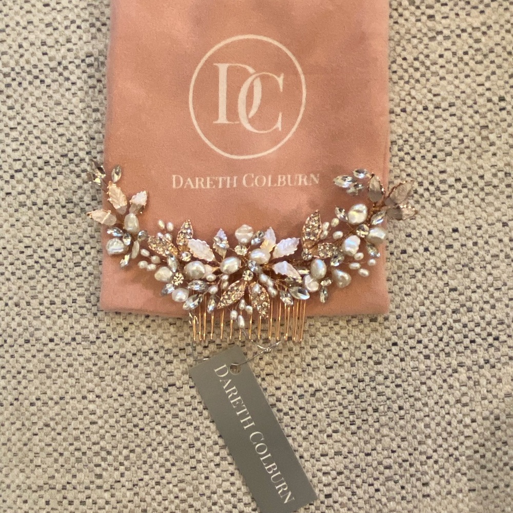 Dareth Colburn Bridal Comb Rose Gold with Pearls